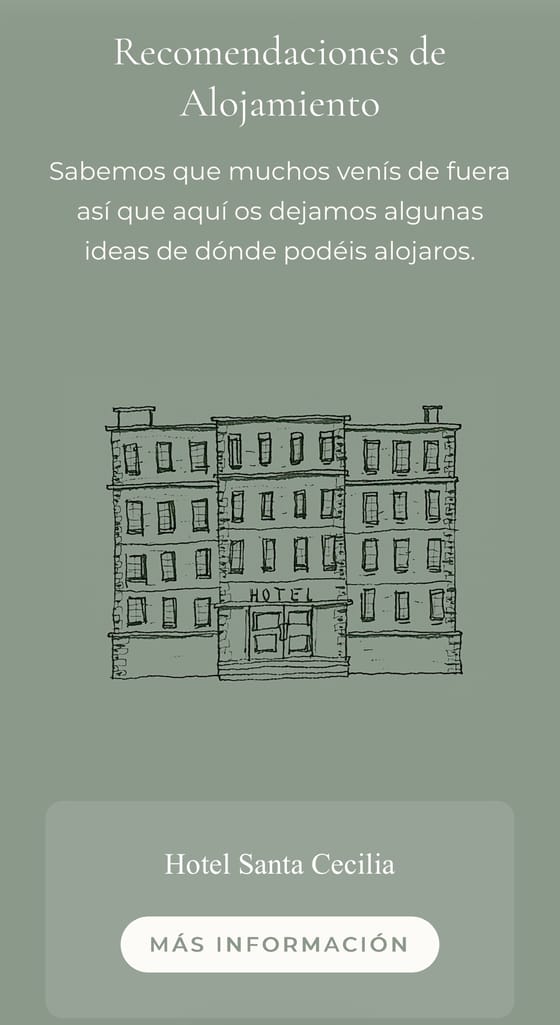 Recomendaciones de alojamiento con una acuarela del hotel