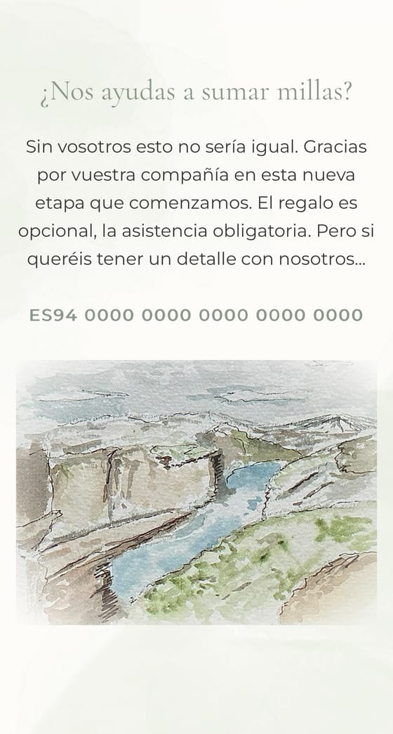 Apartado de regalo de boda con una acuarela de un paisaje de fiordos